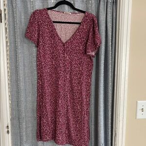 Goodthreads Burgundy Floral Midi Dress